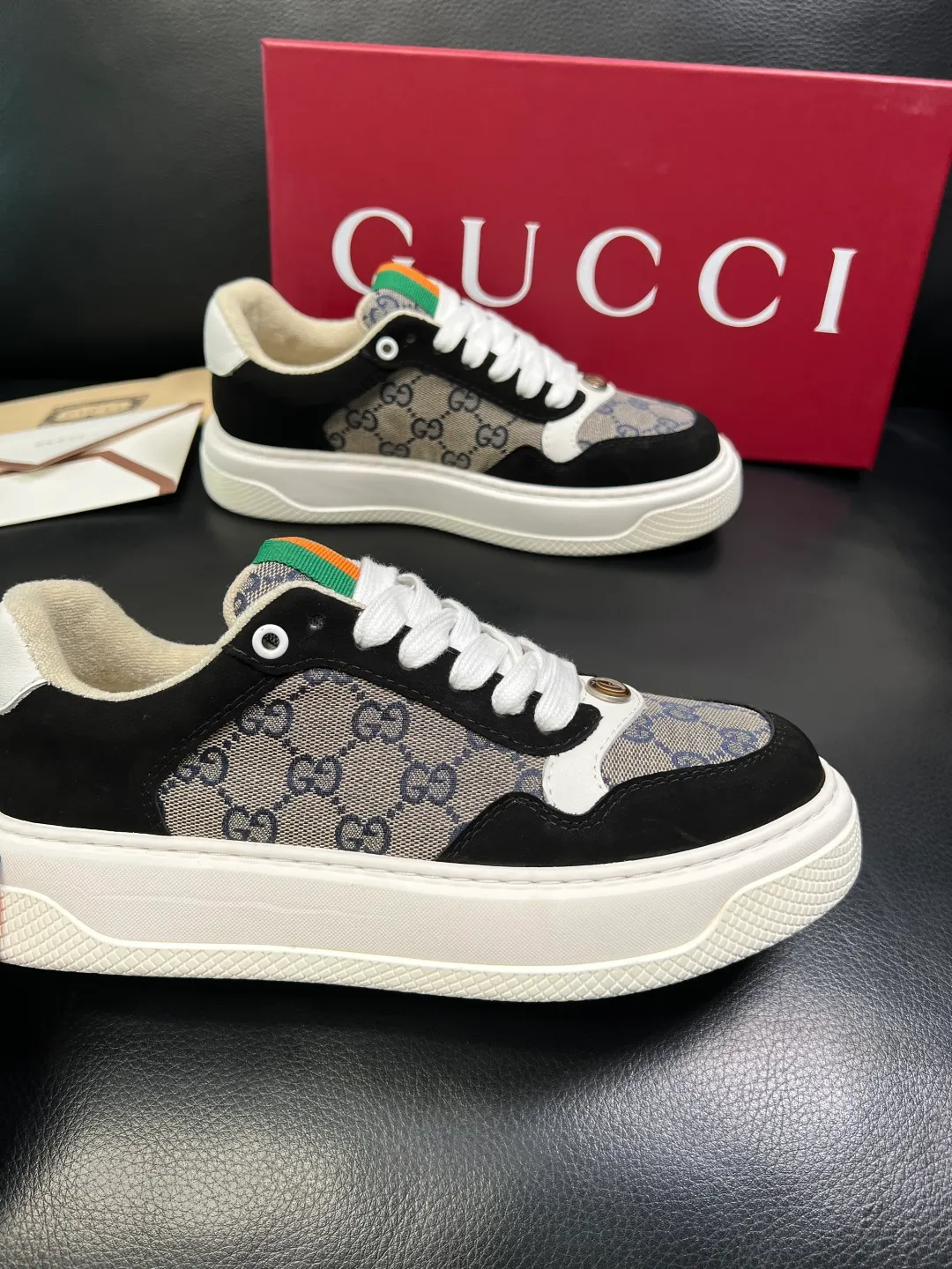 Men's shoes 💰780 Gucci high quality top crafts Gucci counter new original factory configuration, imported cowhide fabric from Italy, imported cowhide lining, breathable and comfortable, sole: original factory special supply original sole super comfortable, original factory and single goods, welcome to compare, code number 38-44 (customized 45)